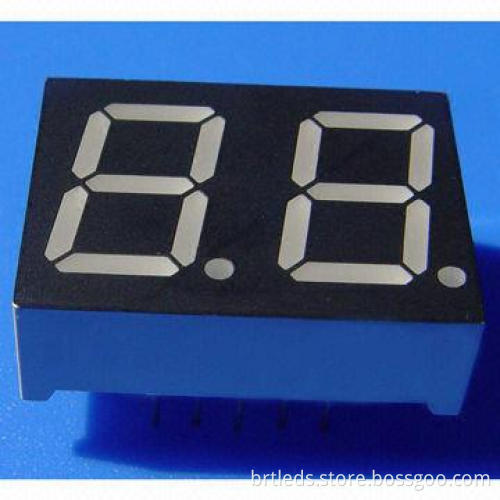 Dual-digit 7 Segment LED Display, 0.50-inch White Color, Common Anode, White Segment and Black Face